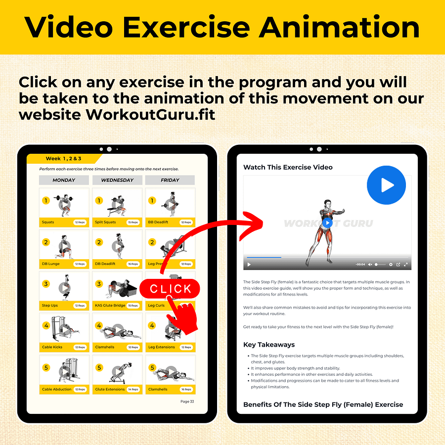 12 Week Gym Booty Workout Plan / Fitness eBook/ Glute Building Workout Plan / Glute Training Program product image (5)