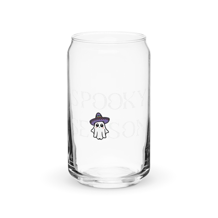 Spooky Season Sombrero Ghost 16oz Can-Shaped Drinking Glass product image (1)