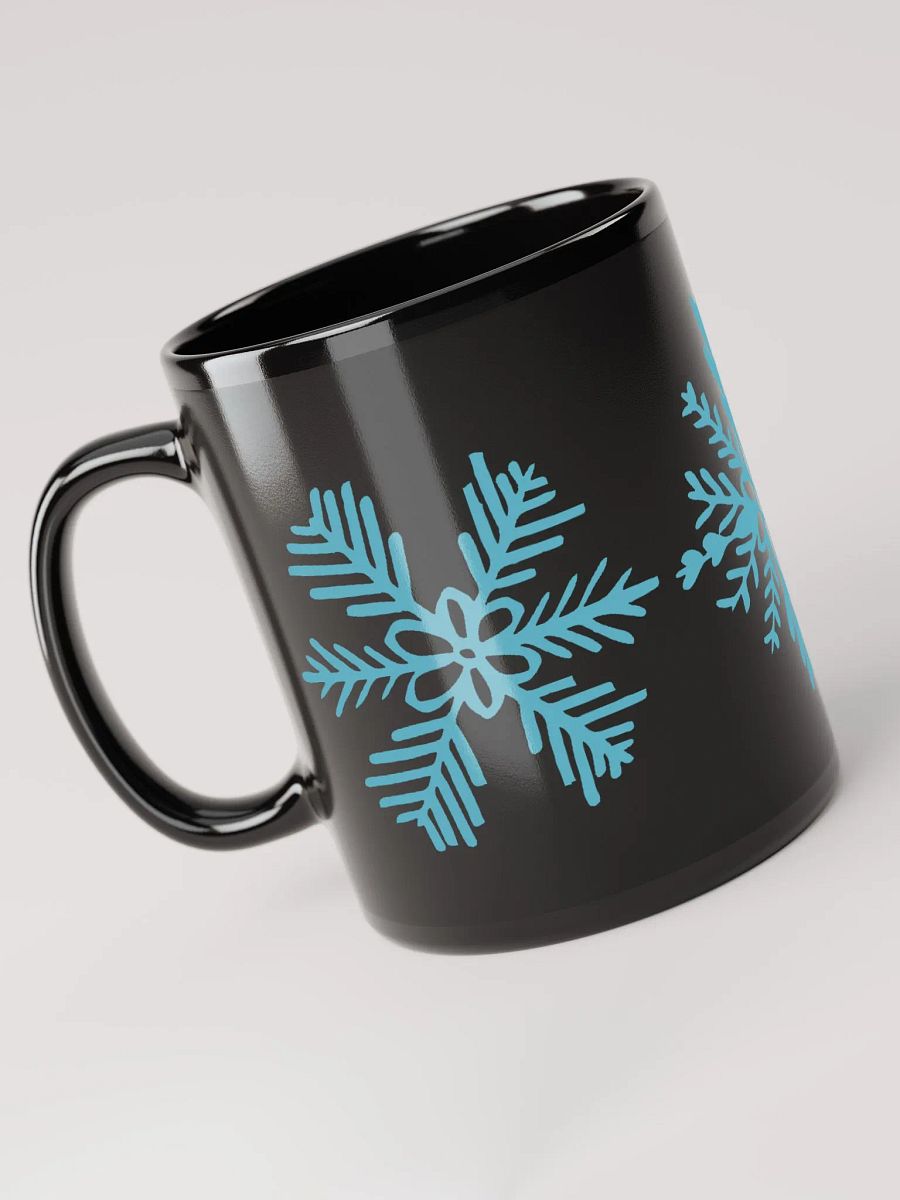 Simple Snowflakes Black Glossy Mug product image (3)