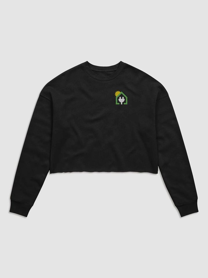 Plug It In Solar High-Quality Canvas Women's Fleece Crop Sweatshirt product image (1)