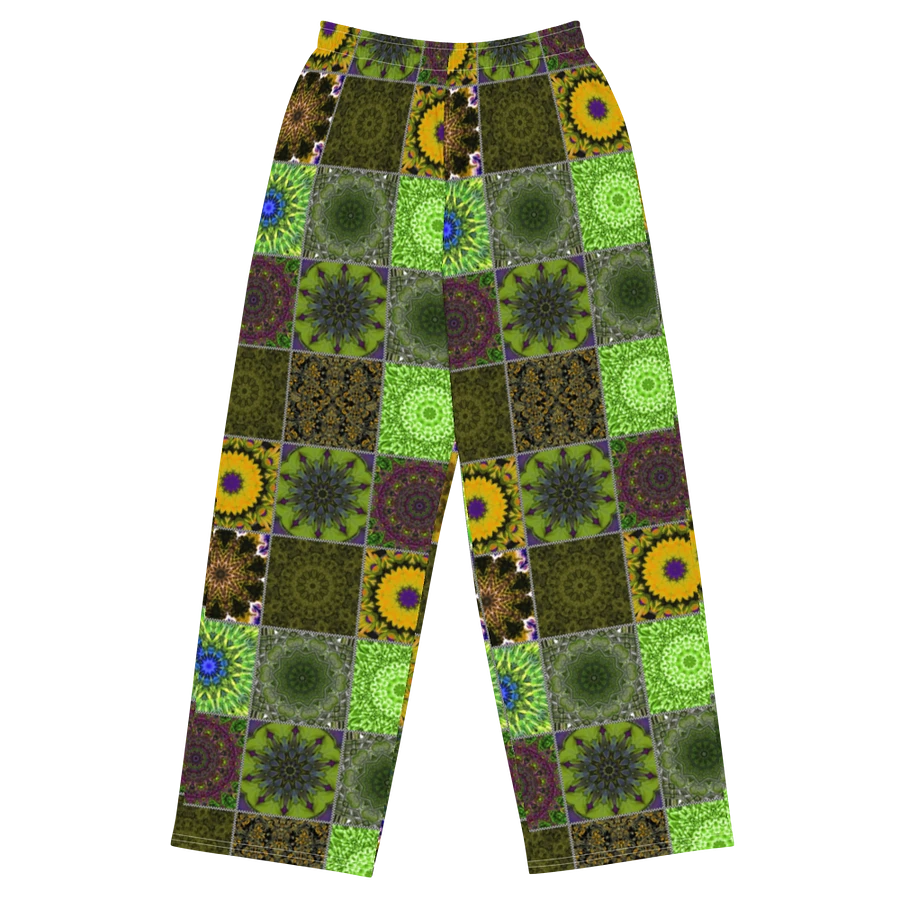 Green Crazy Quilt Wideleg Pants product image (2)