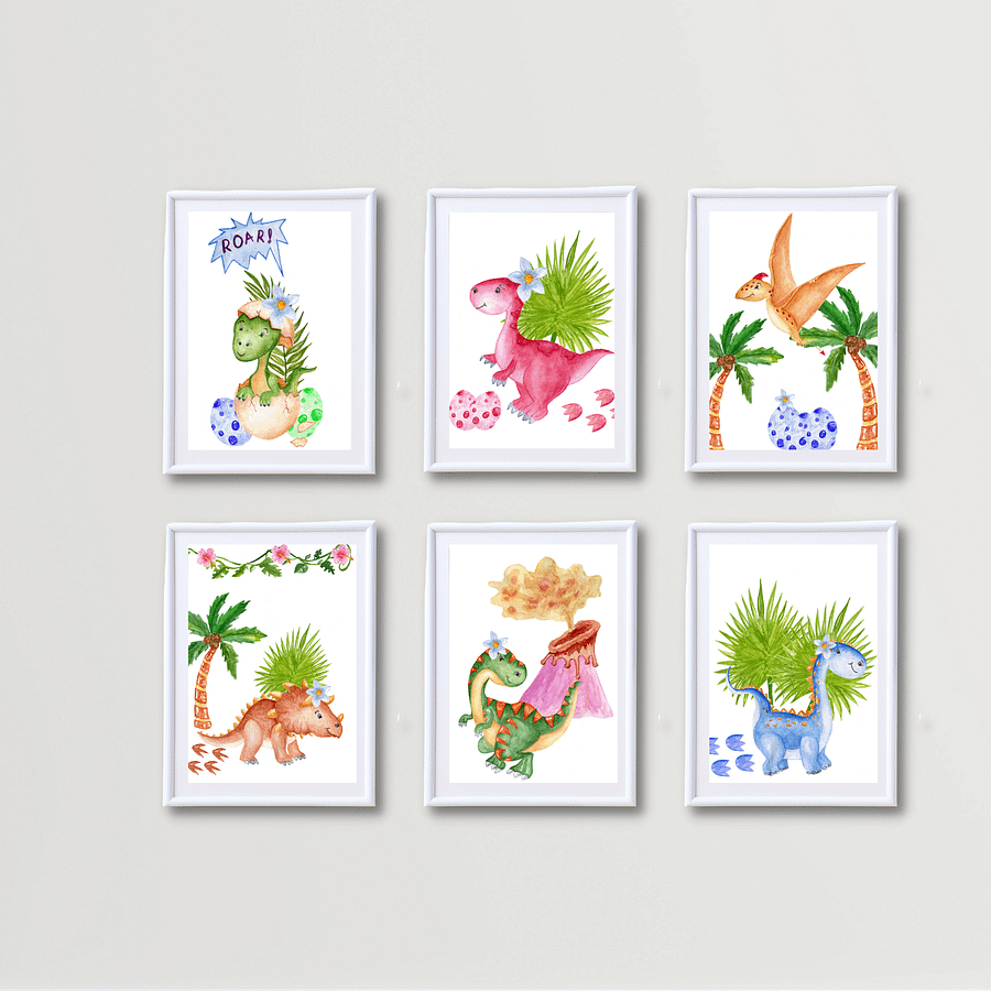 Watercolour Dinosaur Nursery Prints product image (1)