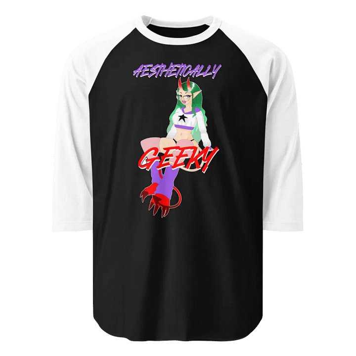 Aesthetically Geeky Demon Baseball Tee product image (1)