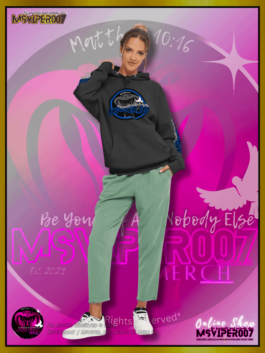 Hoodie - "MsViper_007™ Brand Classic" [blue/blk emblem] - Streetwear/Active Hoodie By Anna H. product image (5)