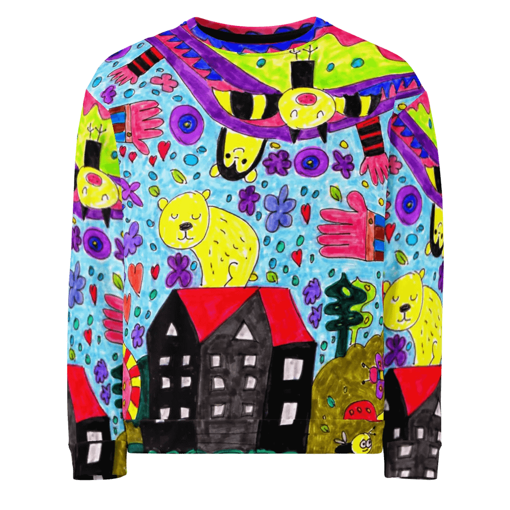 Abstract Vibrant Doodle Characters Unisex Sweatshirt product image (3)