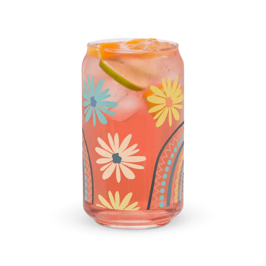 Rainbow Blooms Glass Can product image (7)