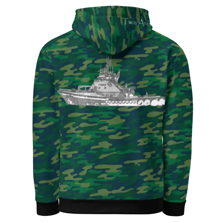 Teal Camouflage Foss tug Sketch Hoodie product image (1)