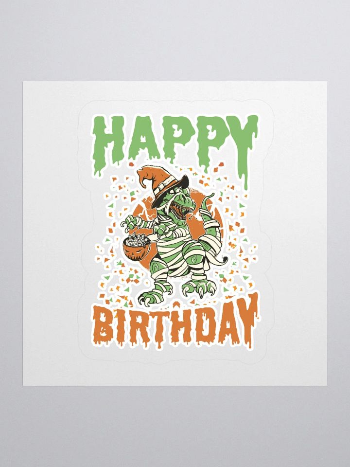 Happy Birthday (Dinosaur Halloween) Sticker product image (1)