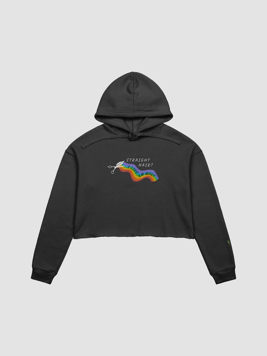 Straight Hair? I like 'em wavy! Pride Crop Hoodie product image (1)
