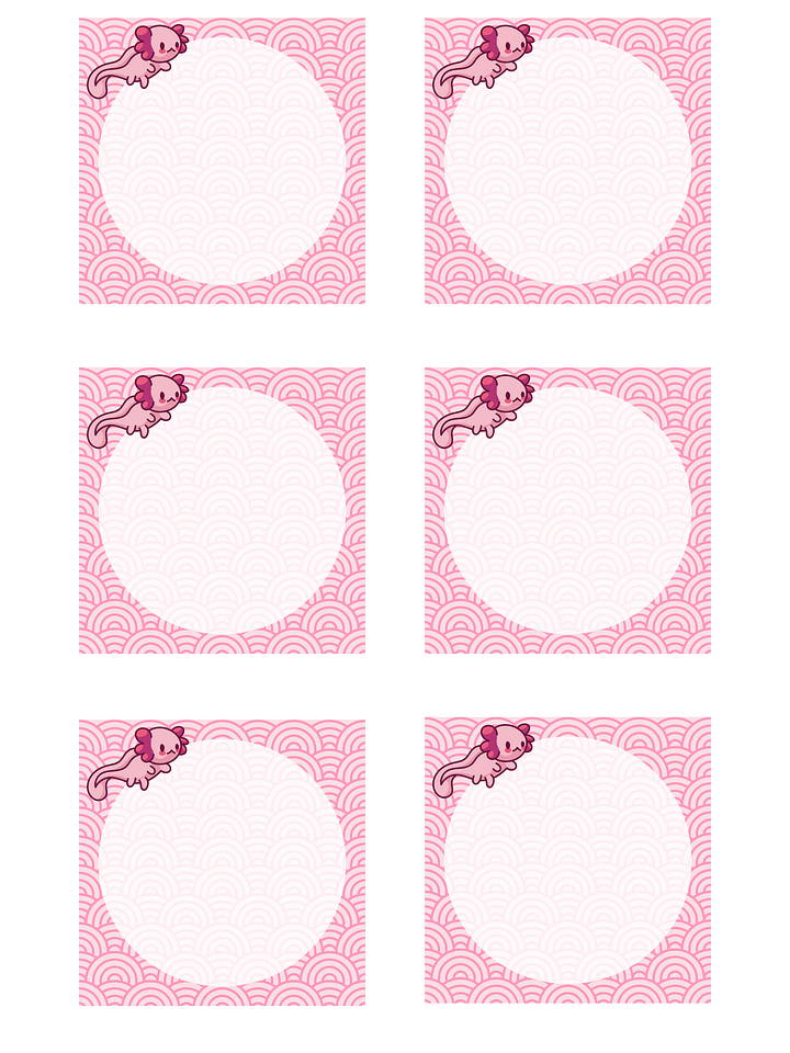 Printable Axolotl Swimming memo pad product image (1)