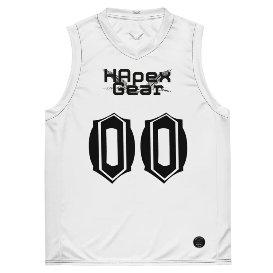 Sellout - White - Recycled Unisex Basketball Jersey - Black HApex Gear Black Logo product image (2)