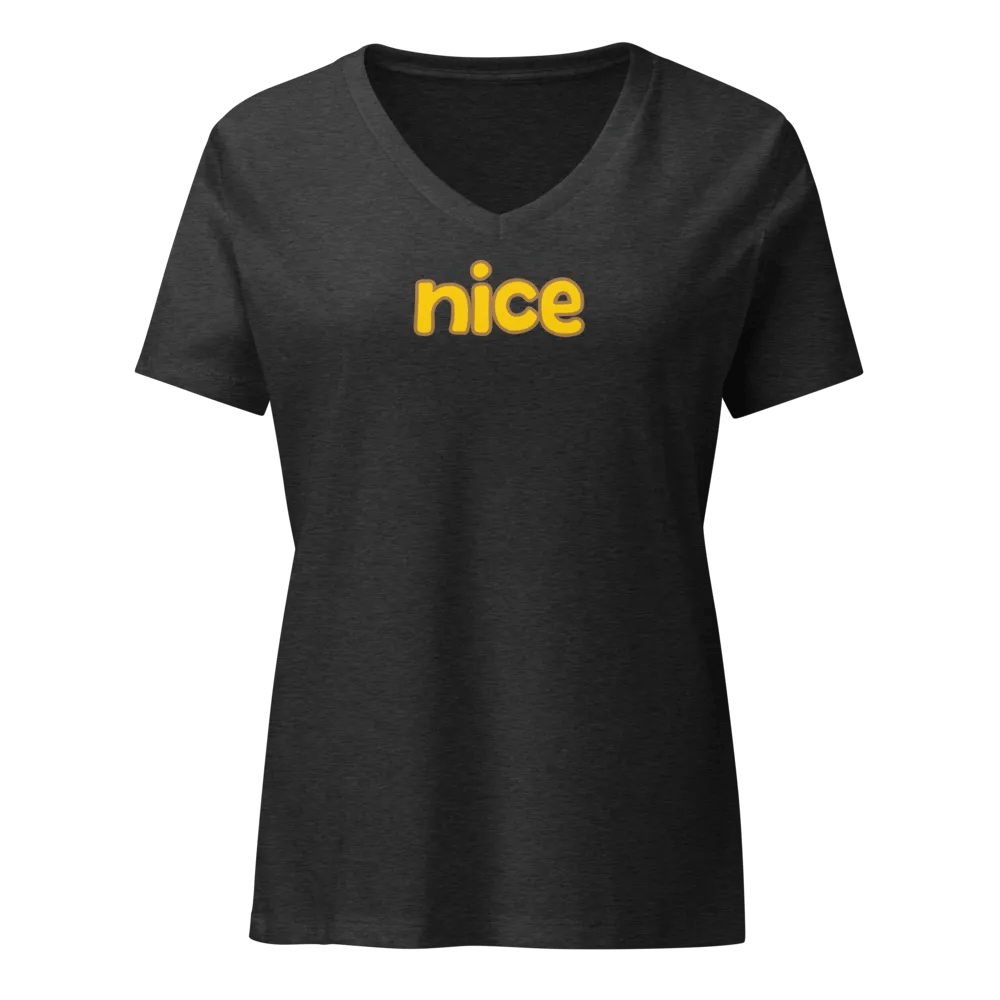 NICE | Women's Relaxed V-Neck T-Shirt product image (3)