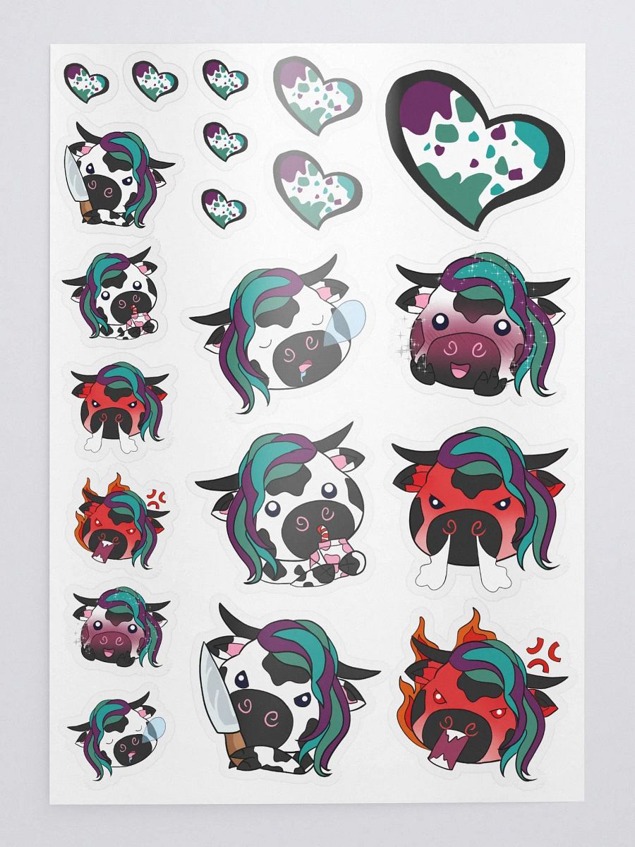 Little Moo Assorted Emote Stickers product image (1)