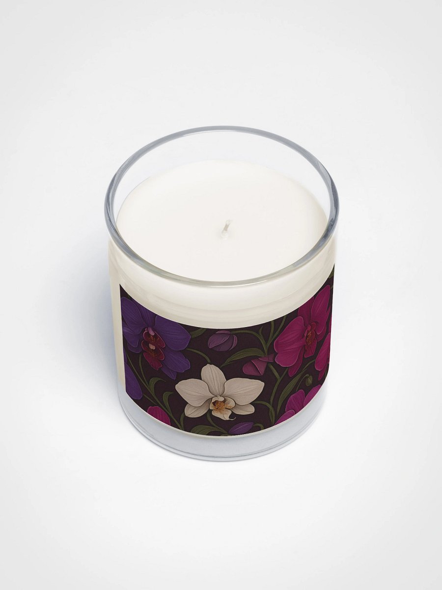 Purple And White Orchid Soy Candle With Elegant Floral Design product image (3)