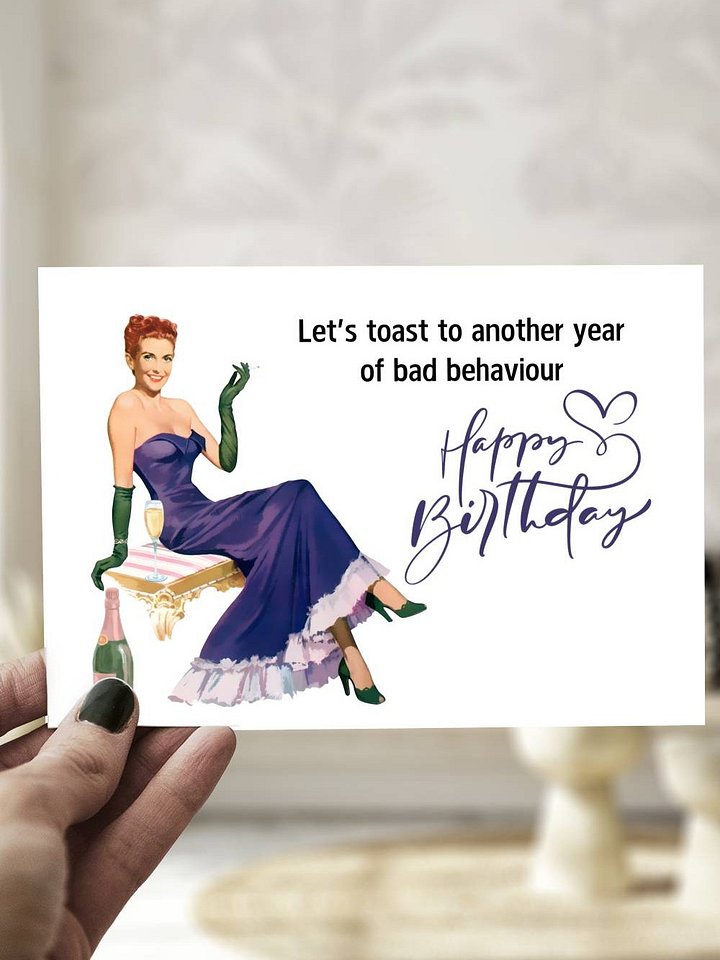Retro Champagne Toast Another Year Birthday Card product image (1)