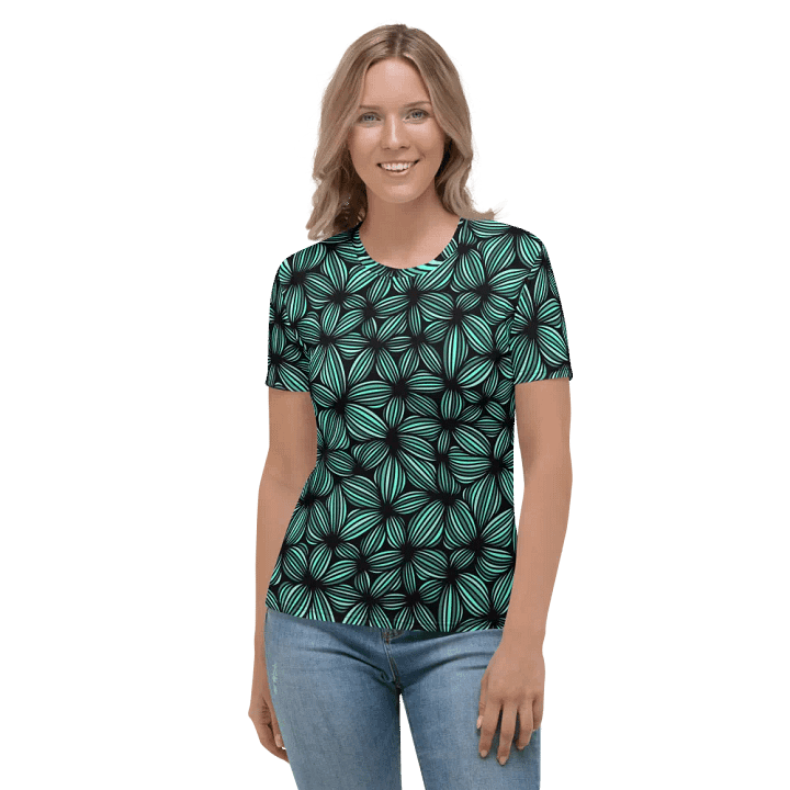 Weirdly Zen Tshirt - Green Flowers product image (2)