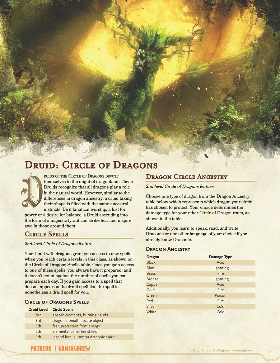 Circle of Dragons | 5E Druid Subclass product image (2)