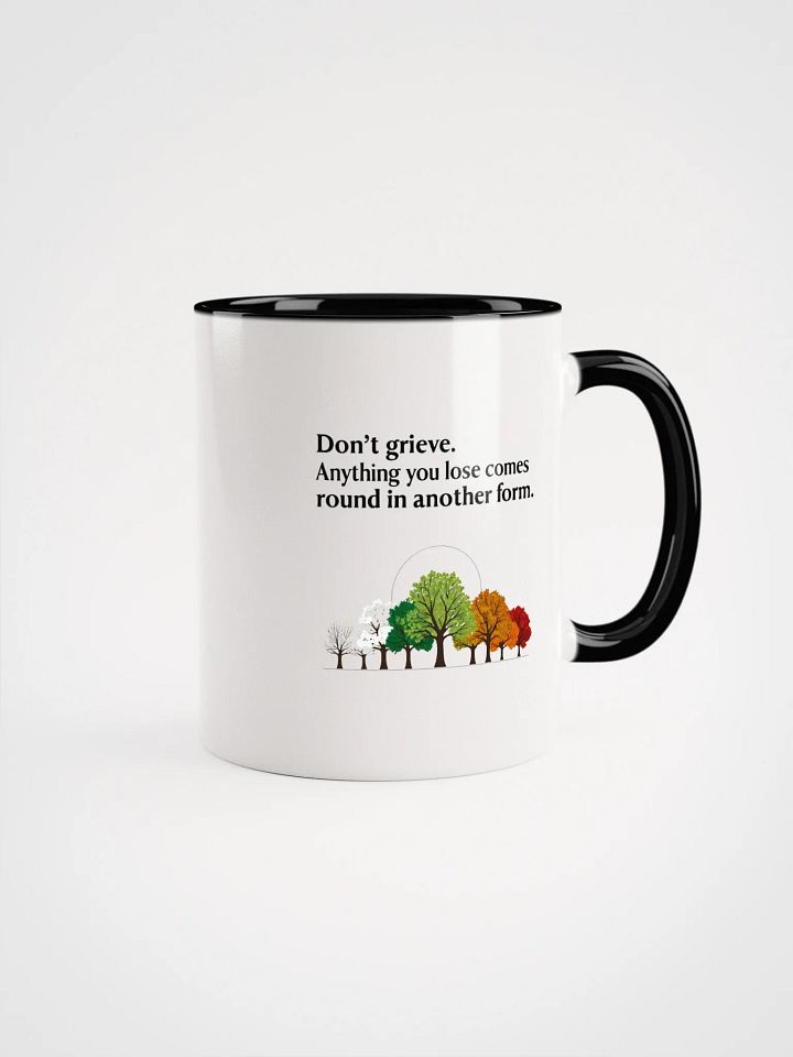 Don't grieve. Anything you lose comes round in another form - Ceramic Mug with Color Inside product image (1)