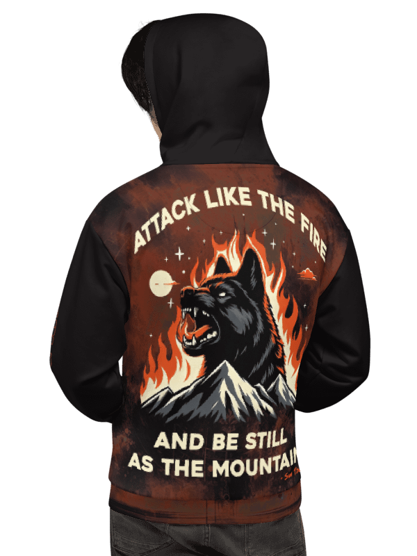 Attack Like the Fire and Be Still Like the Mountain - Adult All-Over Print Unisex Hoodie product image (3)