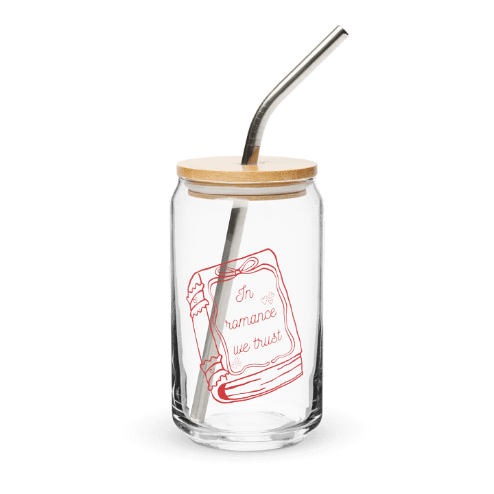 In Romance We Trust Glass Can product image (1)