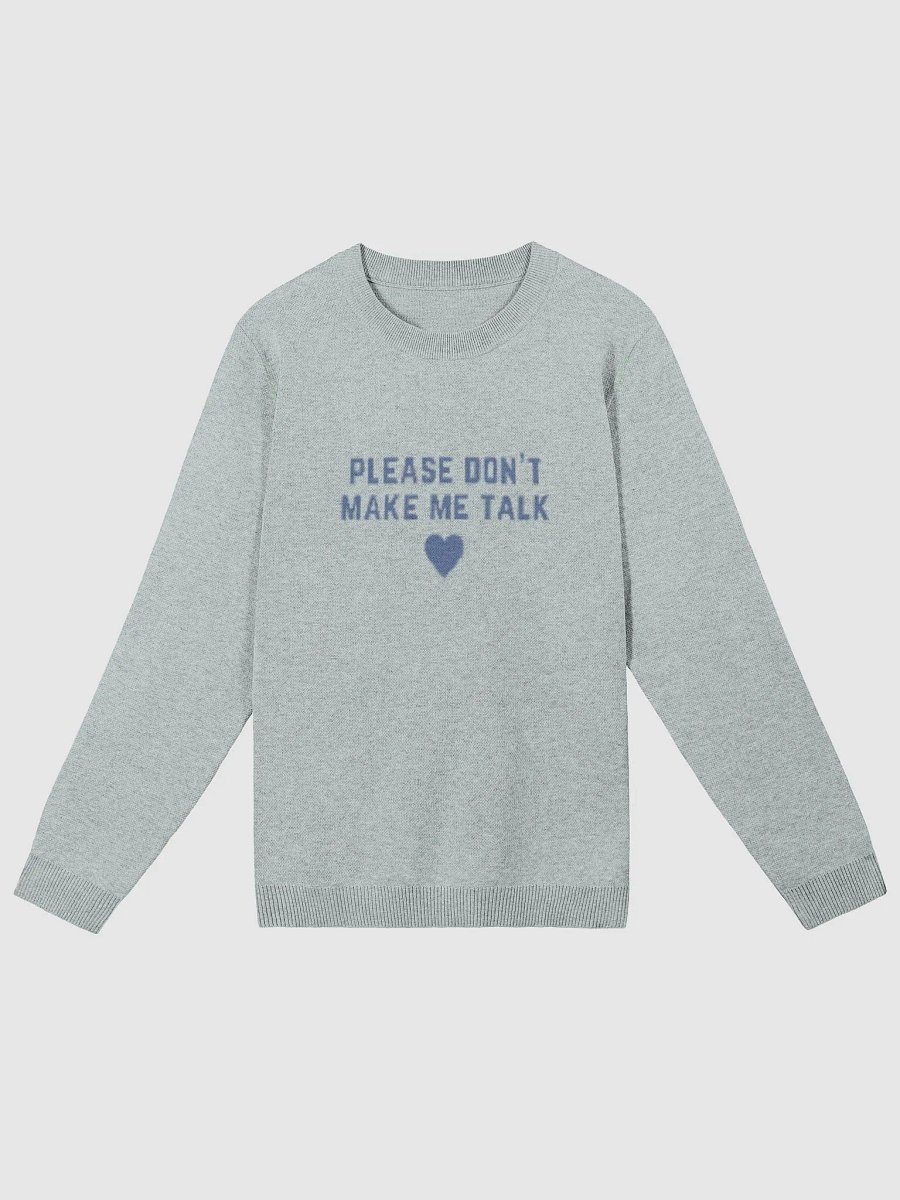 PLEASE DON'T MAKE ME TALK (light blue duotone) knitwear classic crewneck product image (5)