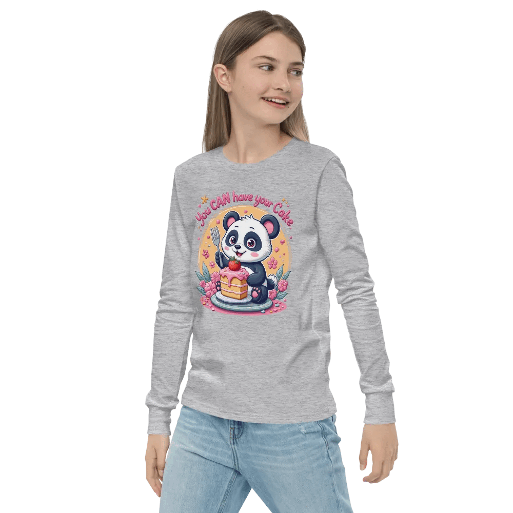 Panda's Cake Adventure Youth Long Sleeve T-Shirt product image (21)