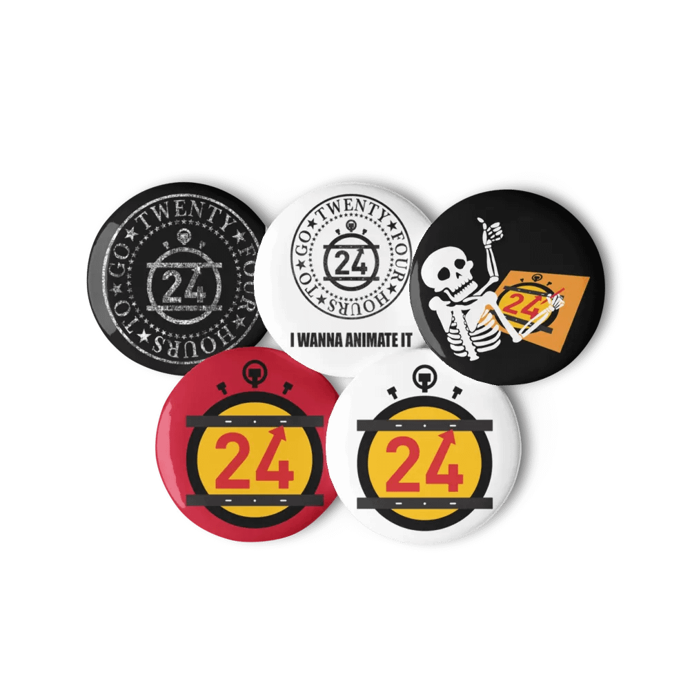 24 HOURS Button Pin Set product image (3)
