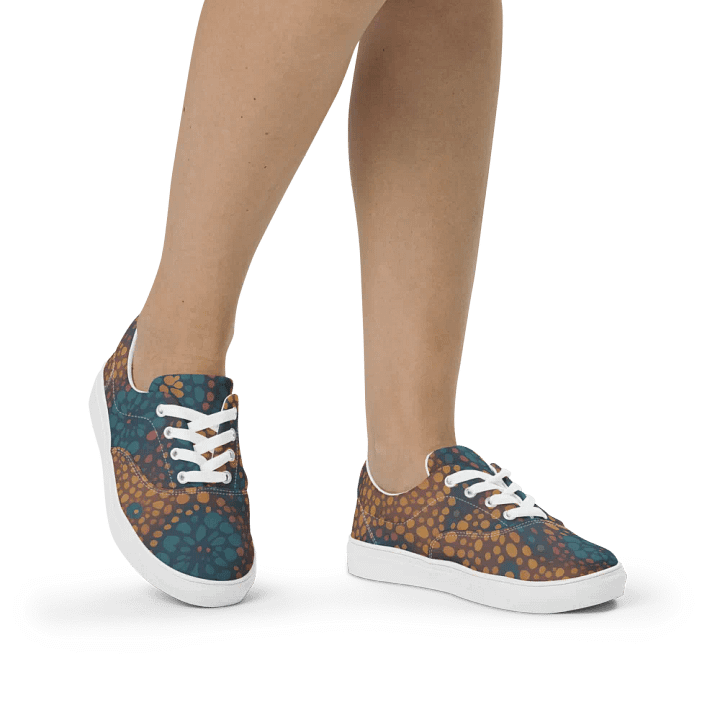 Abstract Floral Lace-Up Canvas Shoes product image (2)