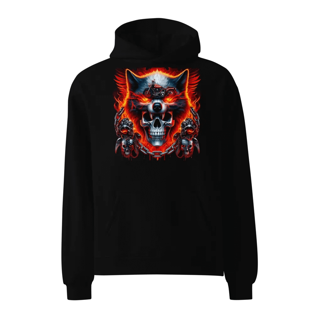 Rebellious Wolf Skull Oversized Hoodie #18 product image (1)