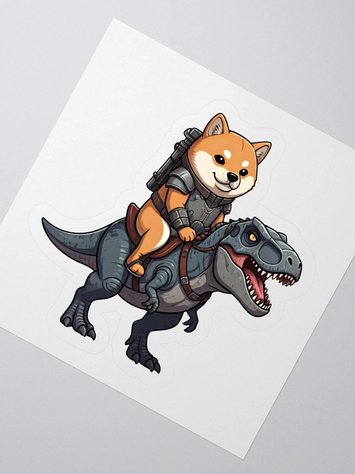 Nova Inu T-rex Rider Kiss-Cut Sticker product image (4)