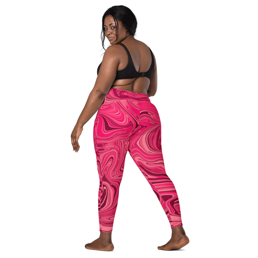 Leggings with Pockets - Shades of Magenta Pink Digital Fluid Art product image (3)
