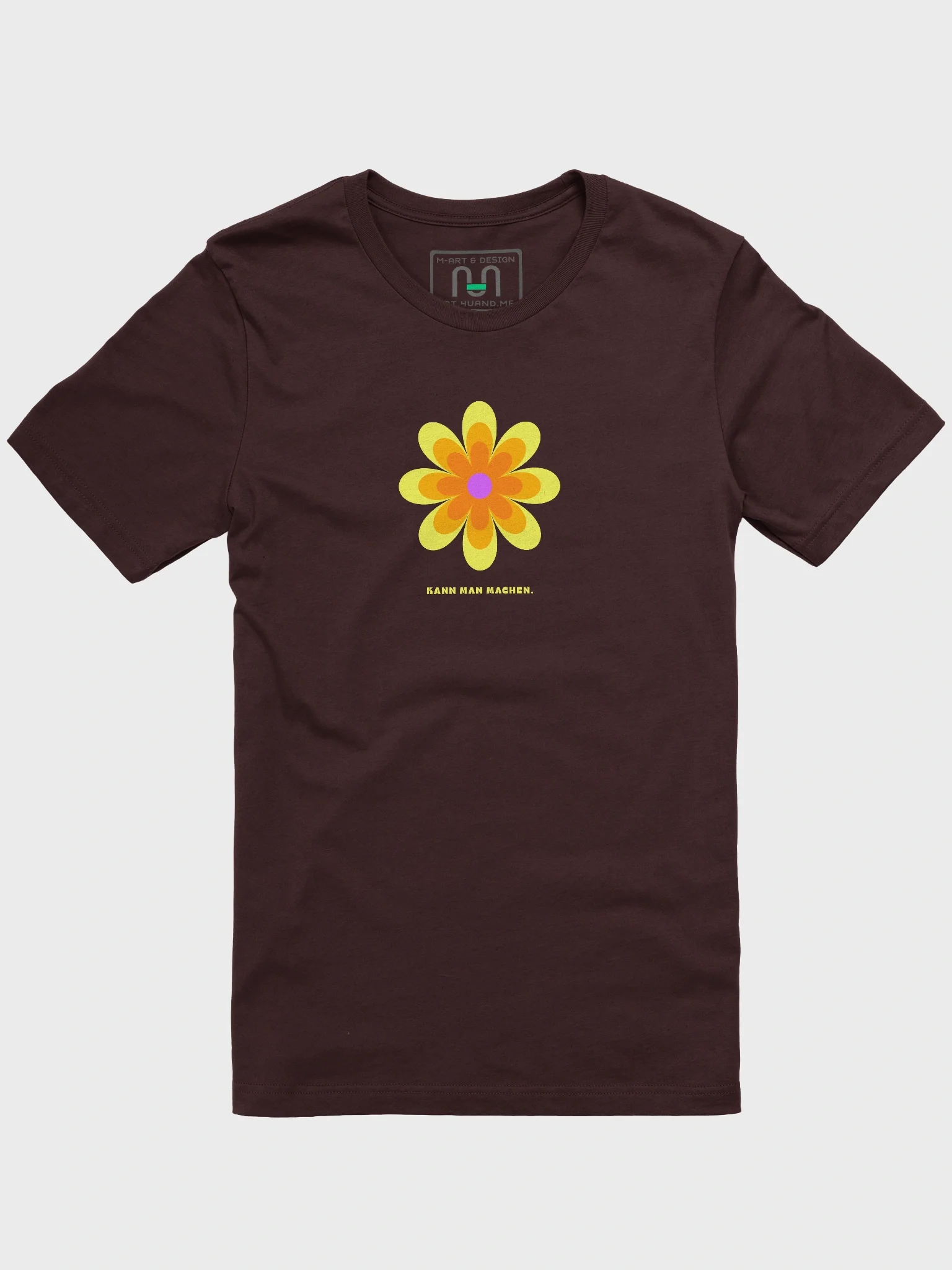Laid-back flower T-Shirt "Kann man machen." - yellow orange product image (1)