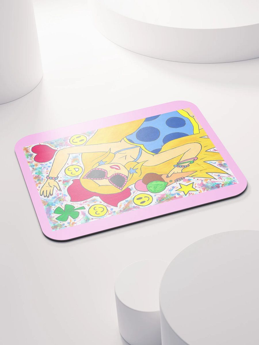Girl with the ice cream - (art by Dina R.) - tempera painting picture - Classic Mouse Pad product image (4)