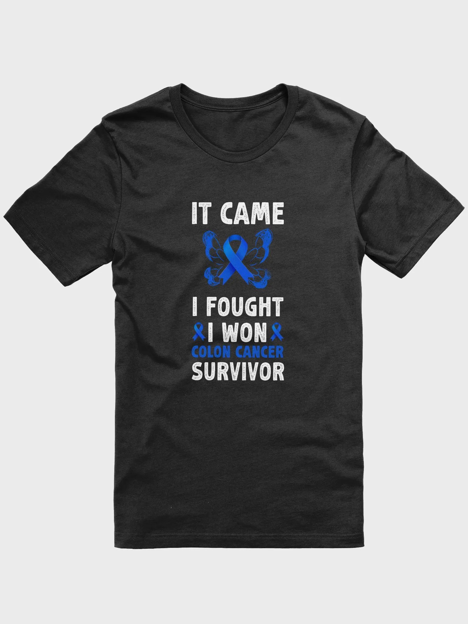 It Came We Fought I Won Colon Cancer Survivor Shirt | Awareness Ribbon Survivor T-Shirt product image (1)