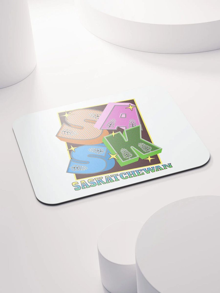 Sask Saskatchewan Block Letter Wheat Mouse Pad product image (4)