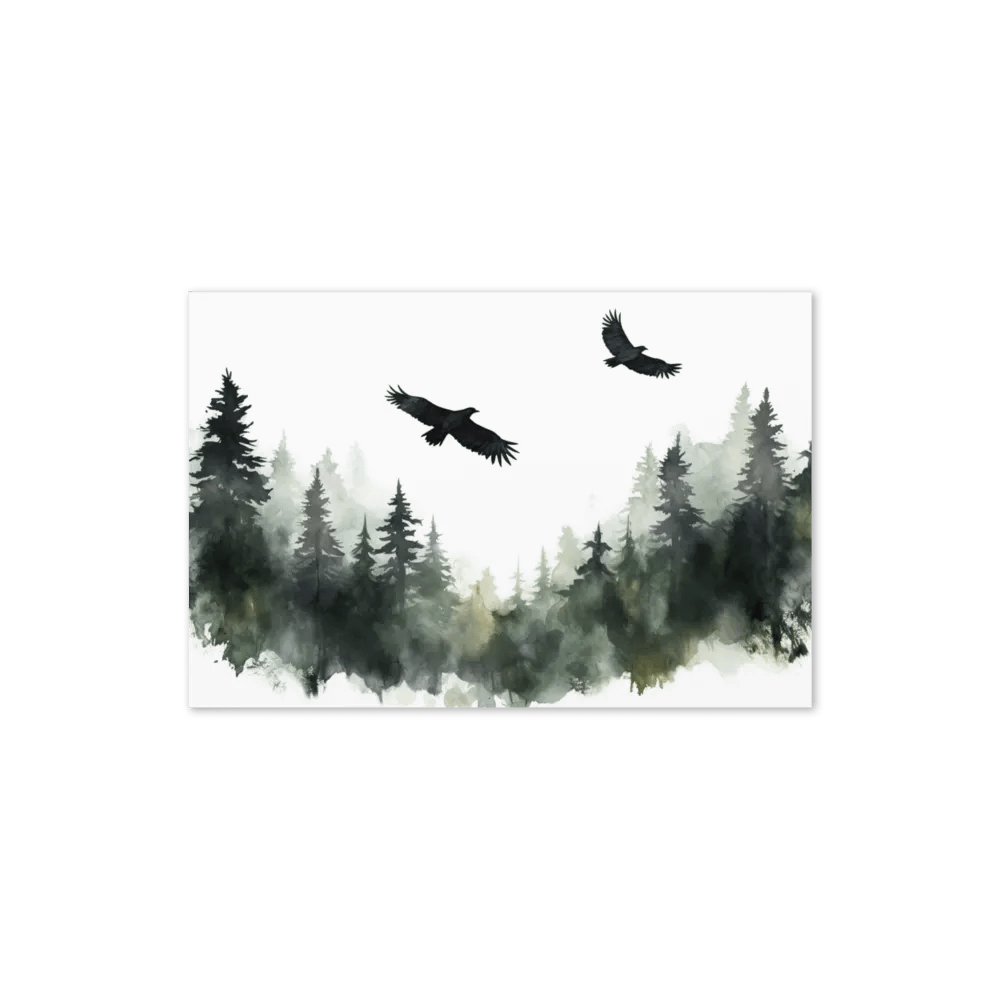 All-Occasion Greeting Card: Hovering Crows Over Spruce Forest product image (4)
