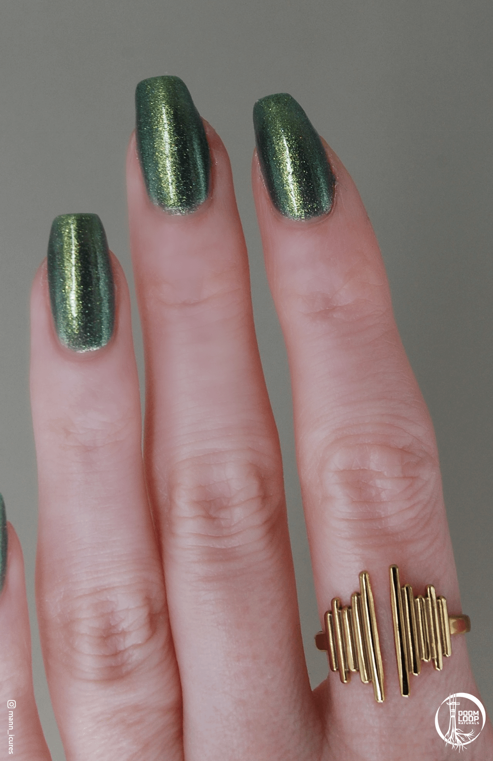 CALEDONIAN ASYLUM - Gold Green Duochrome Colorshift Sparkly Nail Polish product image (5)