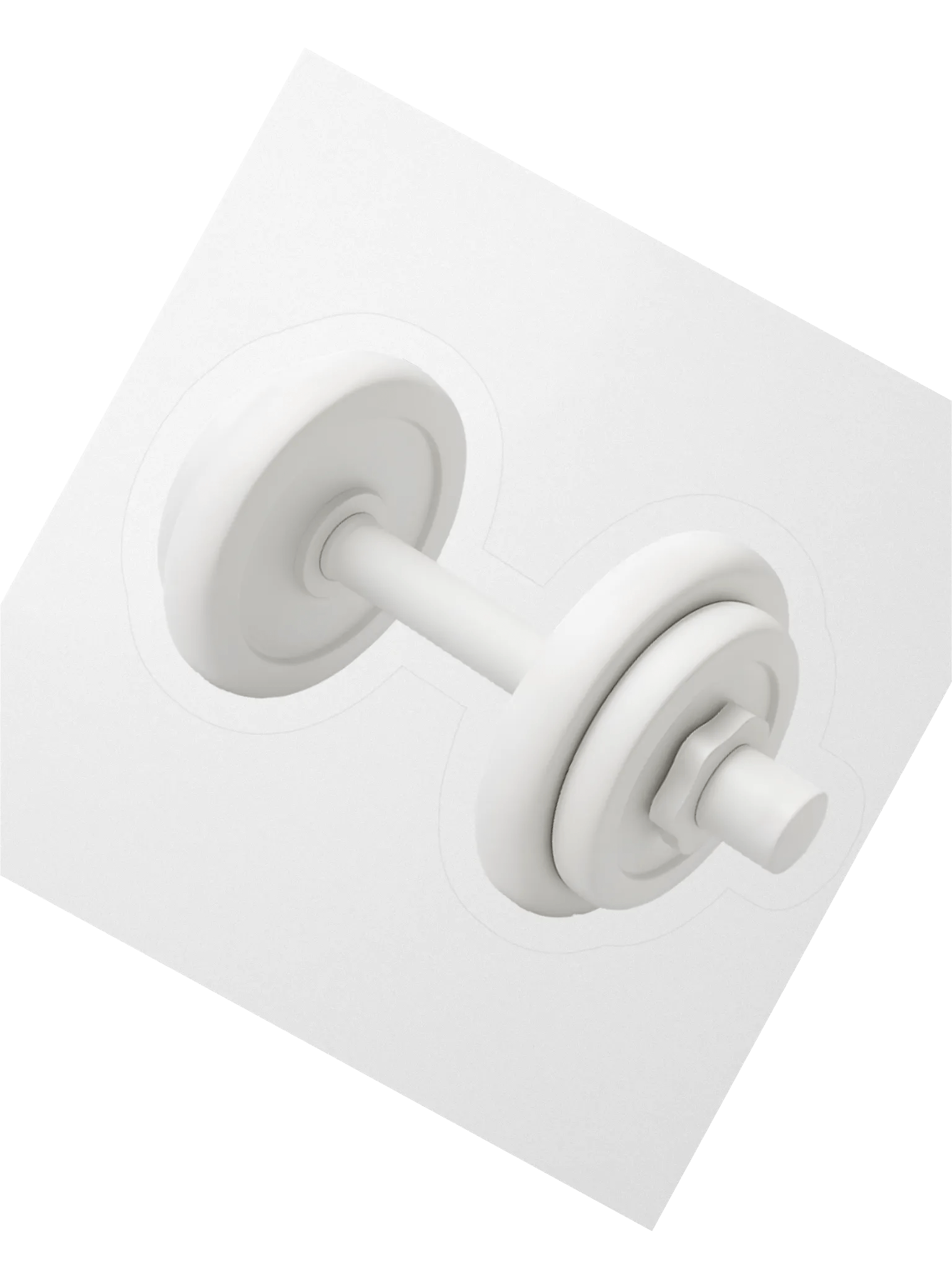 White Matte Dumbbell Sticker product image (2)