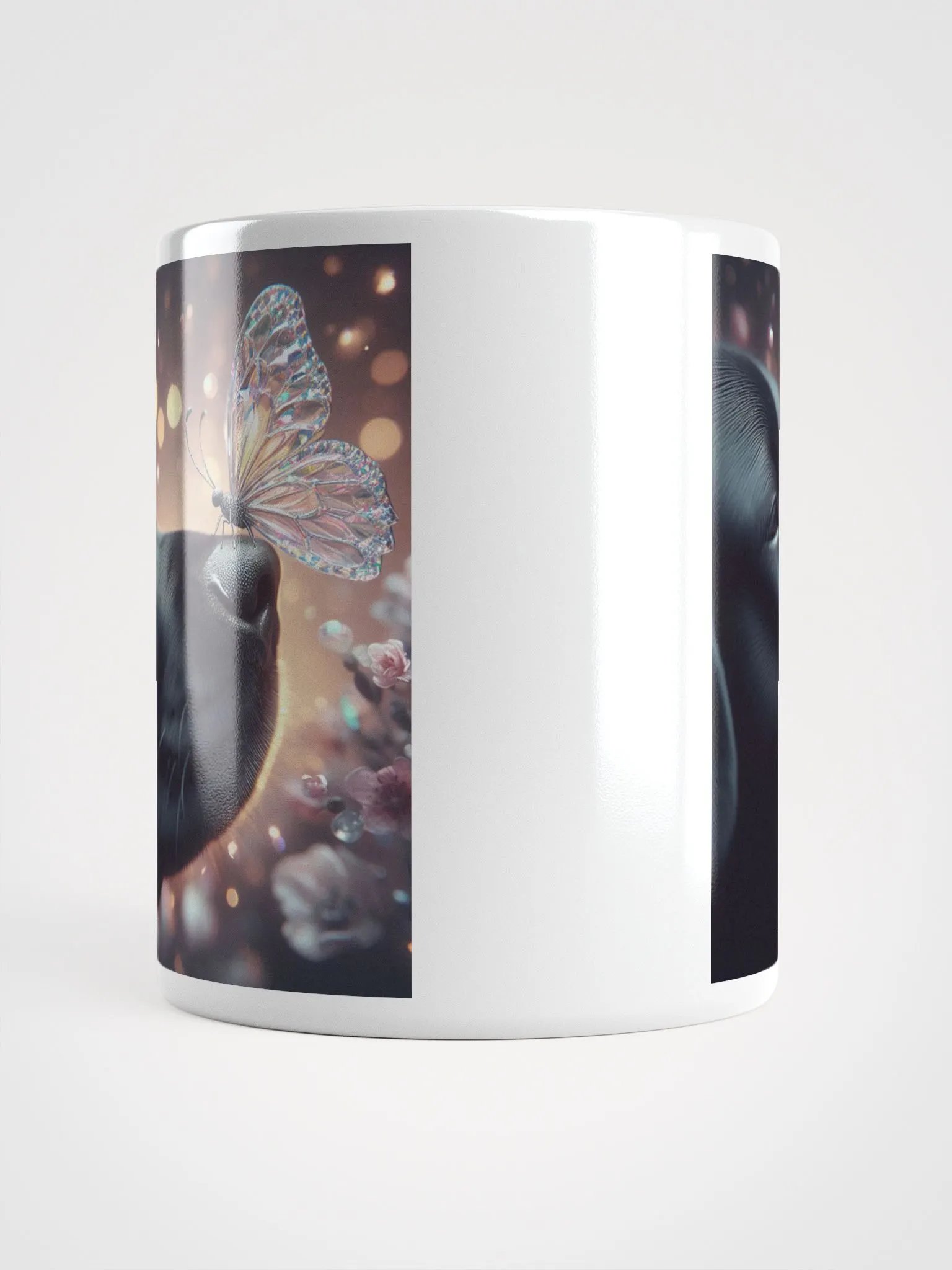 Black Labrador Butterfly #Stylish Glossy White Mug product image (5)