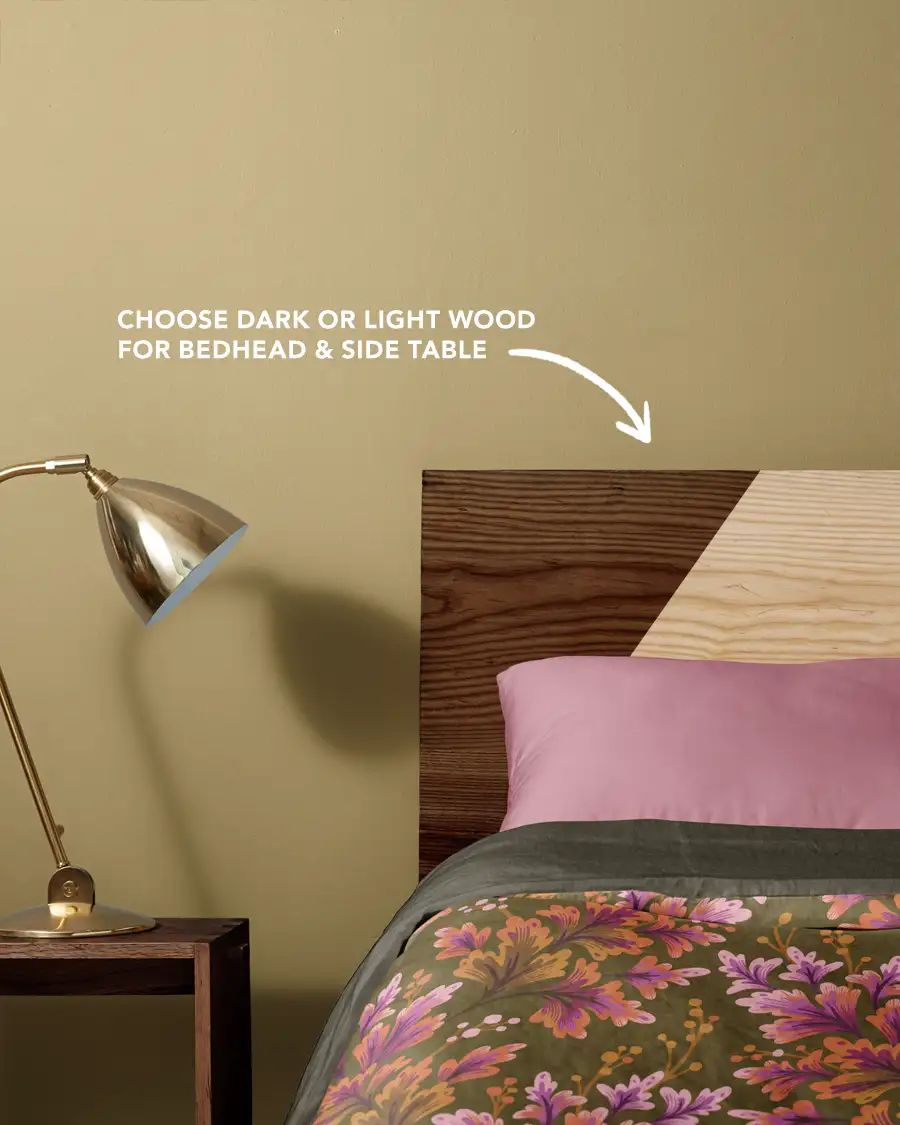 Wallpaper & Bedding Mockup with Wooden Headboard product image (4)