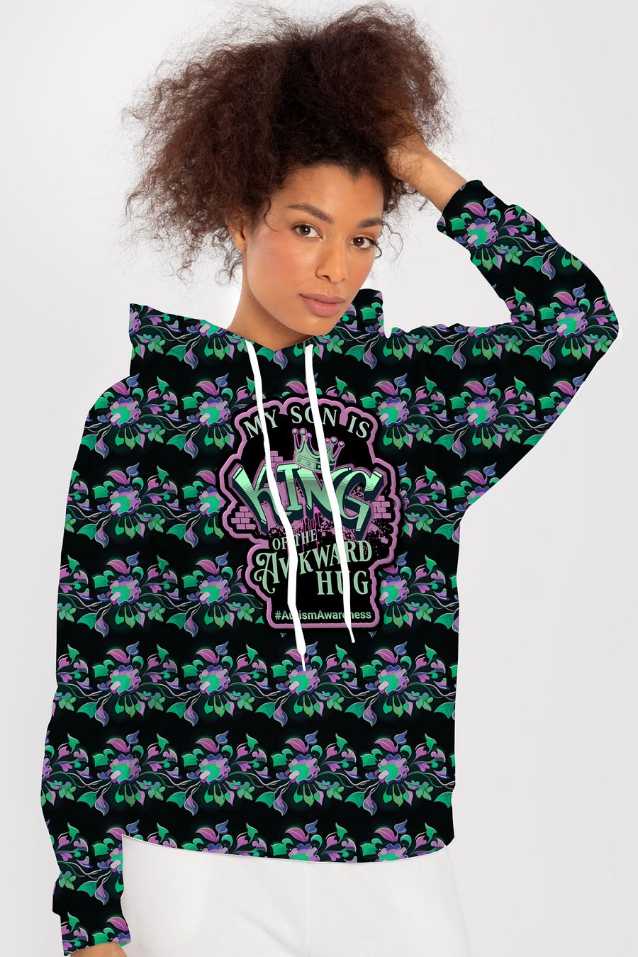 King of the Awkward Hug #Autism Awareness All Over Print Hoodie product image (3)
