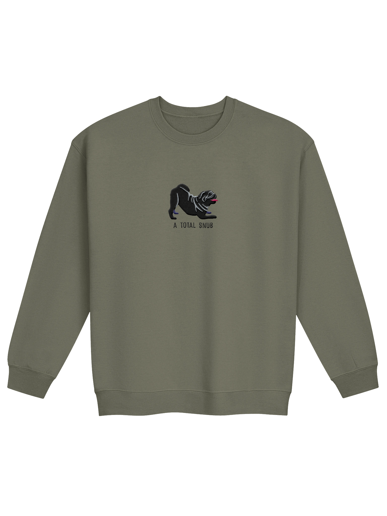 A Total Snub Sweatshirt (Embroidered) of a Pug(Black) product image (5)