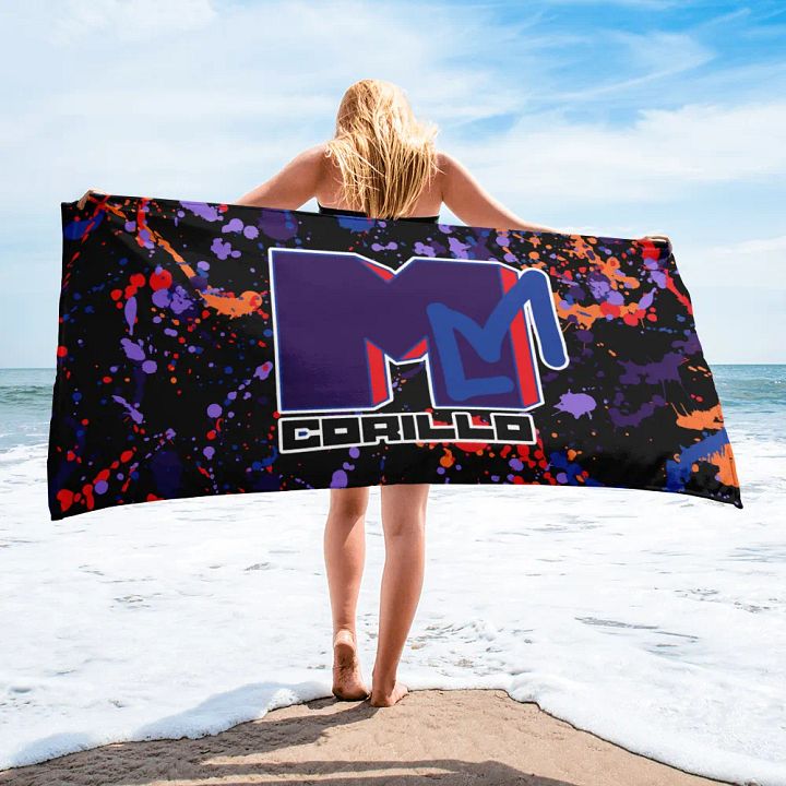 Retro Music Beach Towel - Purple product image (2)