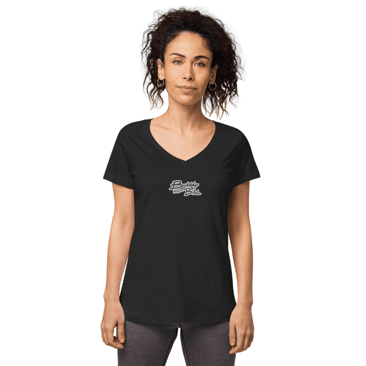 Bubbly and a B*tch embroidered women's fitted v-neck tee (bubble design) product image (2)