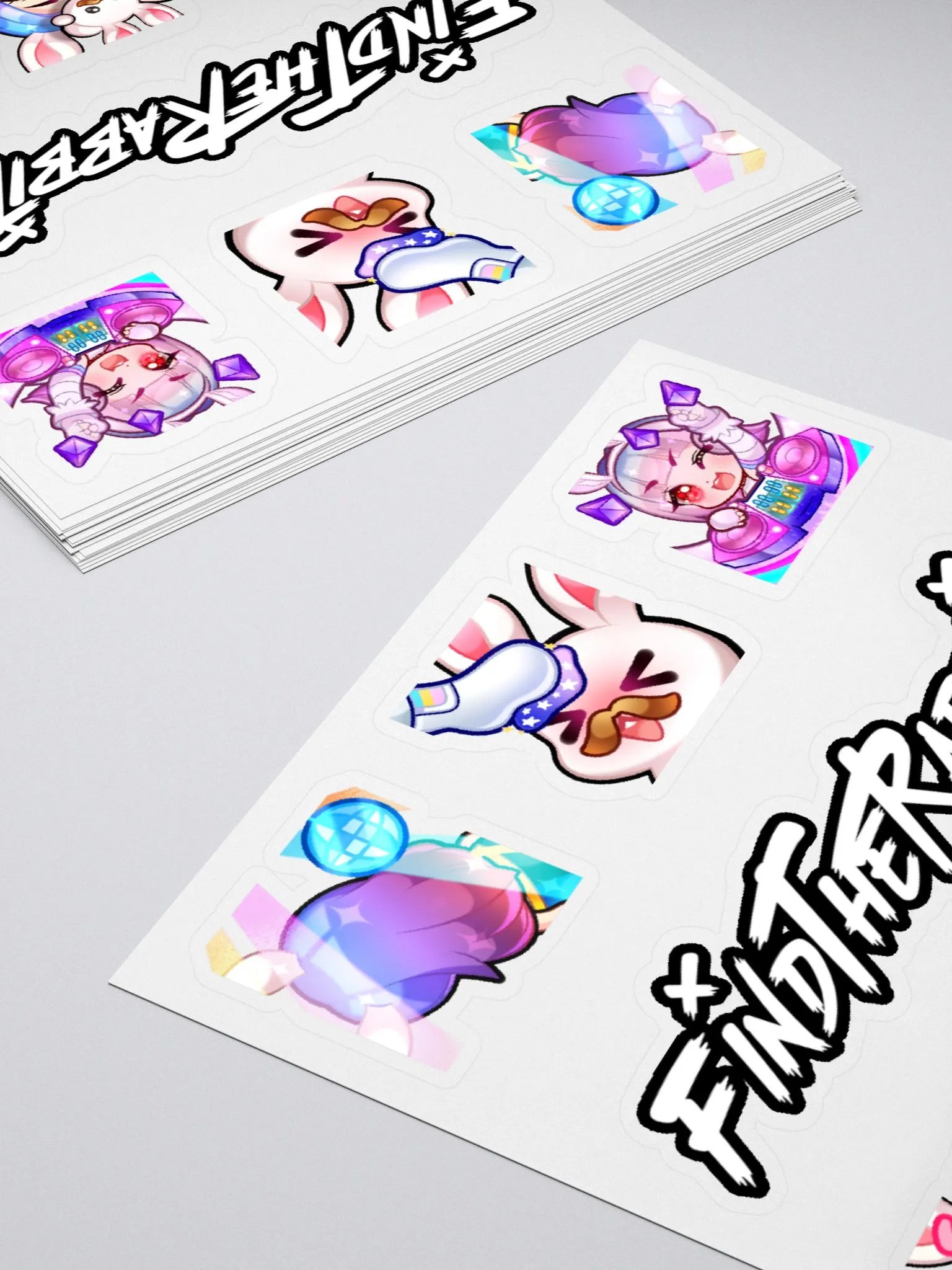FIND THE RABBIT LOGO + EMOTE KISS-CUT STICKER PACK 2 product image (8)