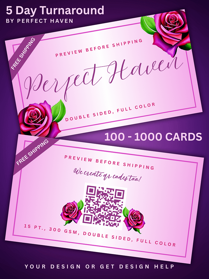 Printed Business Cards - 300 GSM aka 15 PT. - Round Edge Option - US Size product image (1)