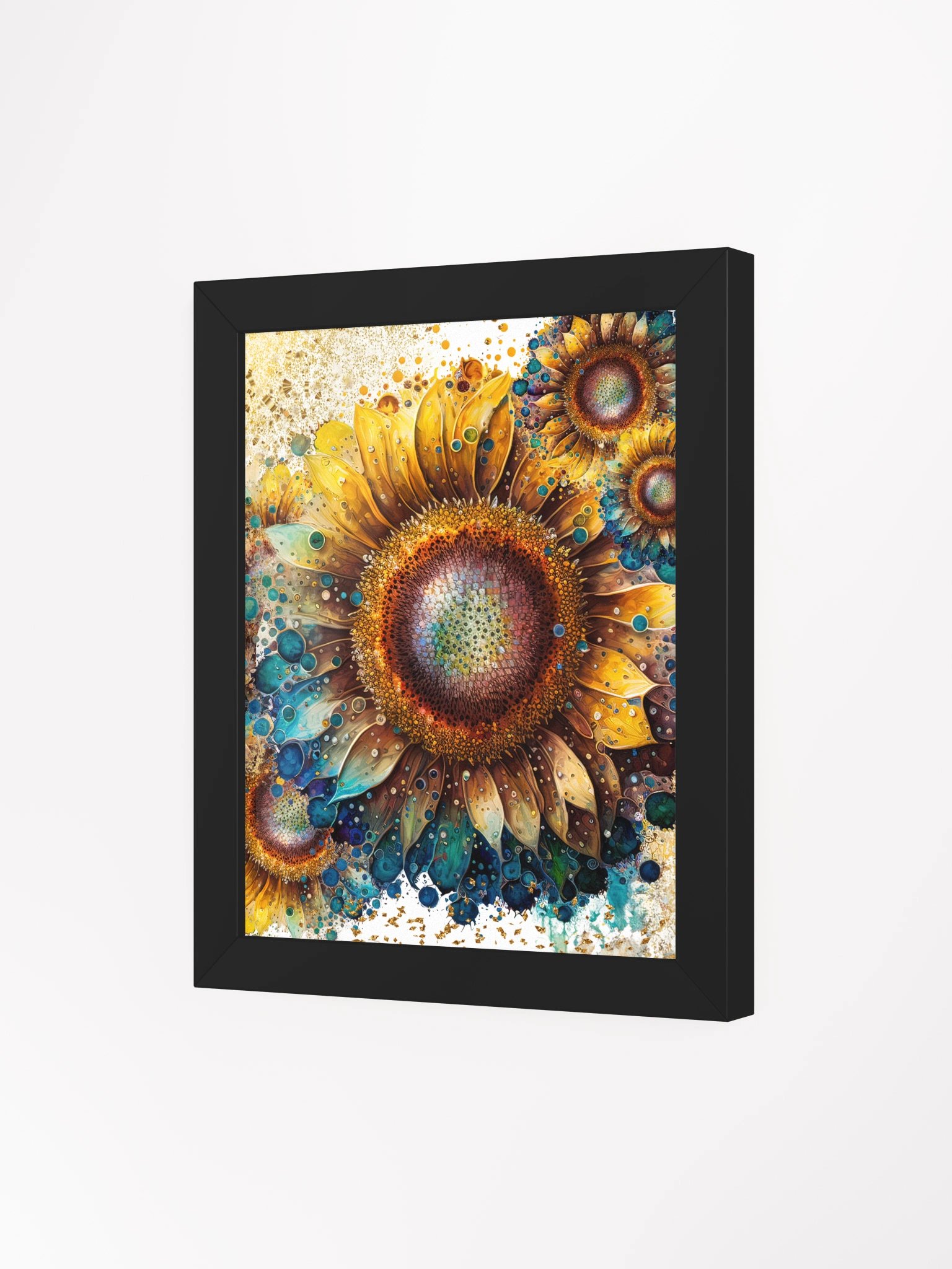 Sunflower Splatter Burst Framed Poster product image (3)