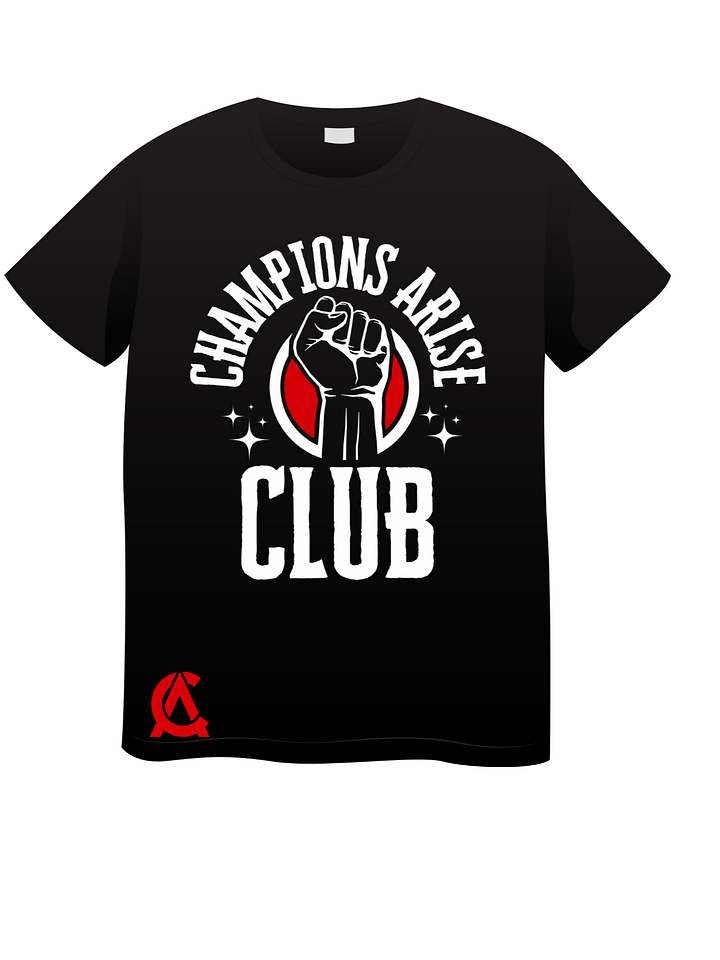Champions Arise Signature T-Shirt – Bold Red Print with Inspirational Scripture product image (1)