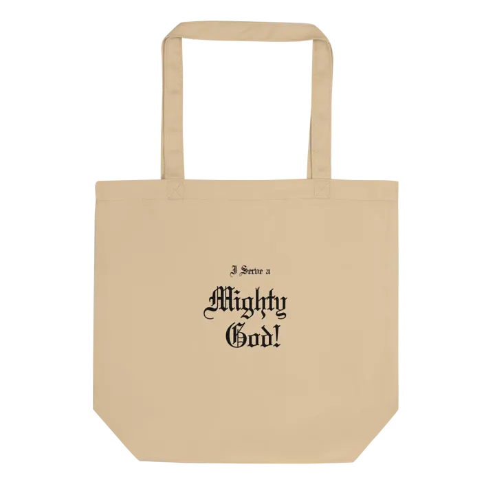 I servev a mighty god tote bag product image (1)