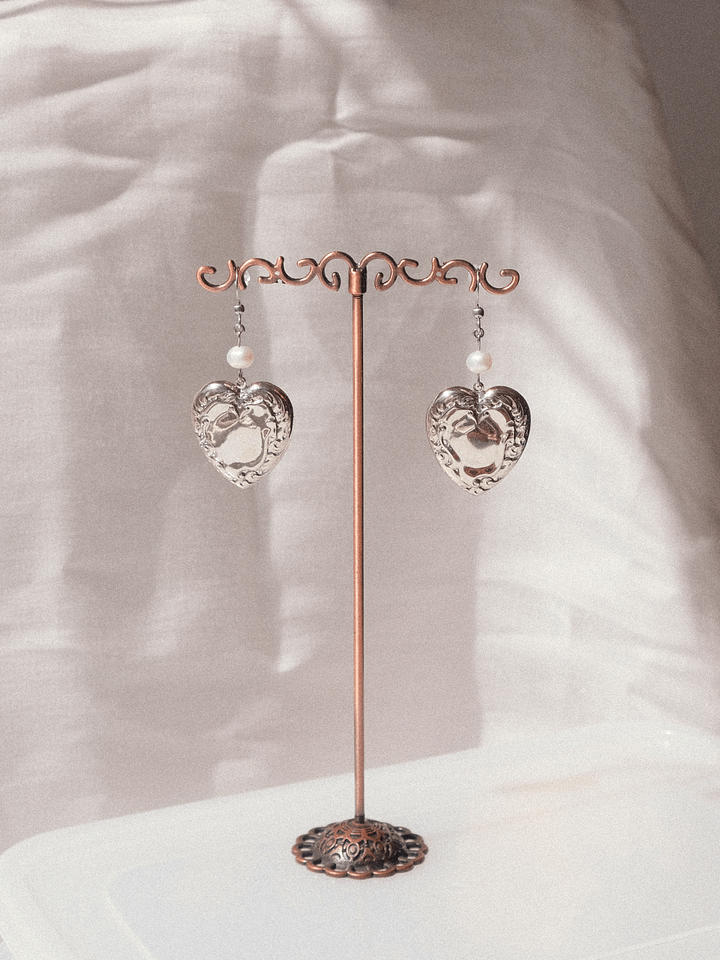 Nickel hearts - Pearl earrings ♡ product image (2)